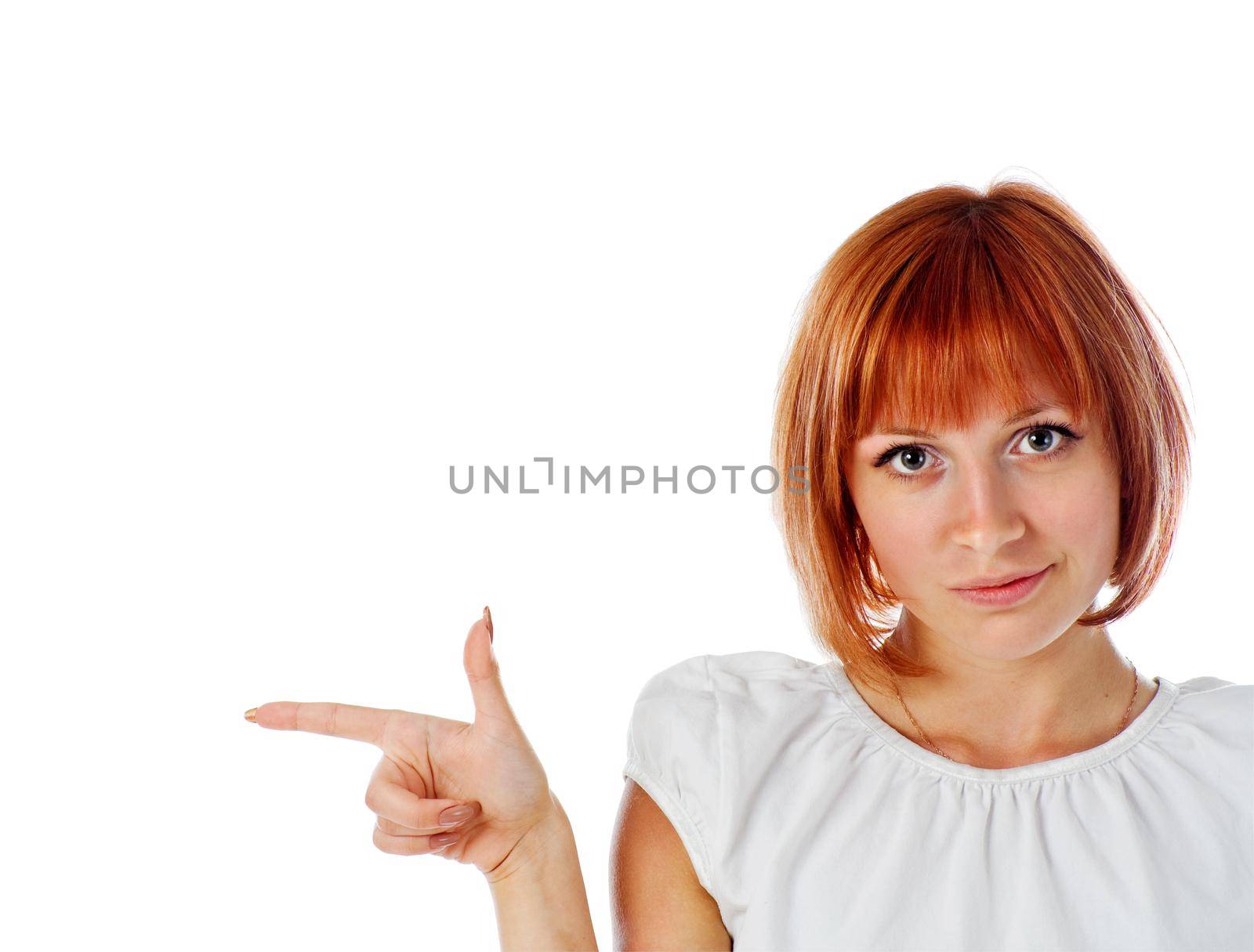 Beautiful young girl isolated on white background