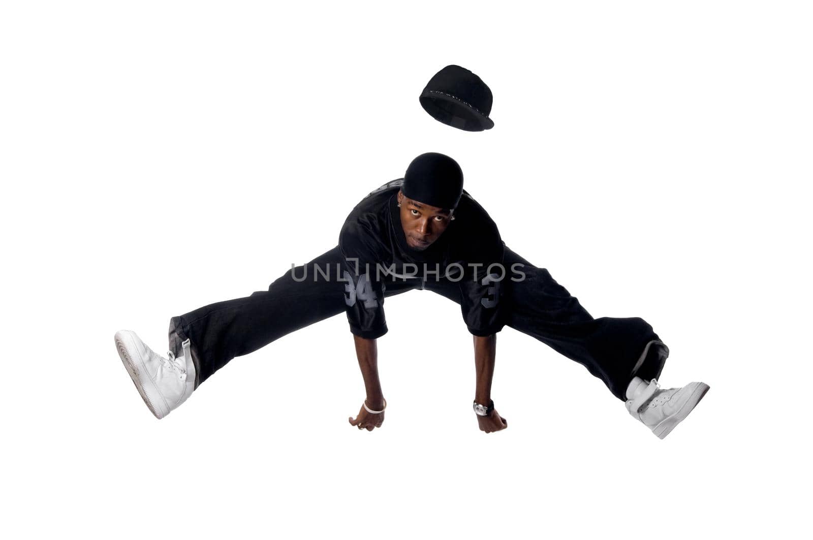 Cool young hip-hop dancer making a move