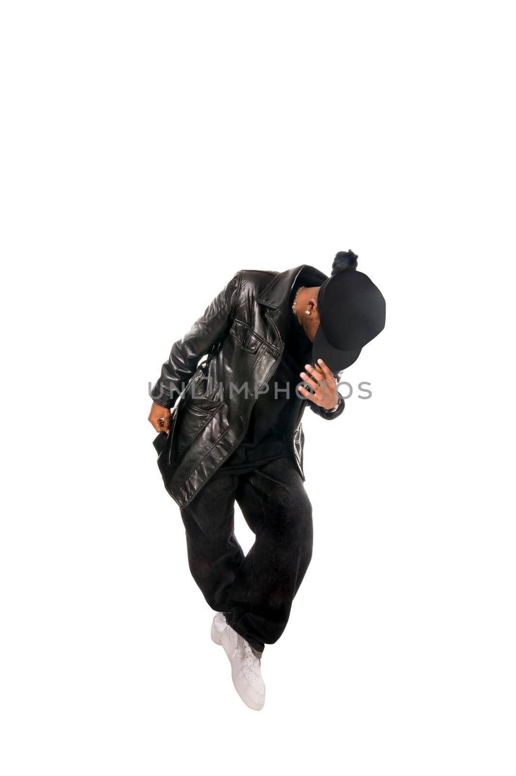 Cool hip-hop youngster isolated on white background