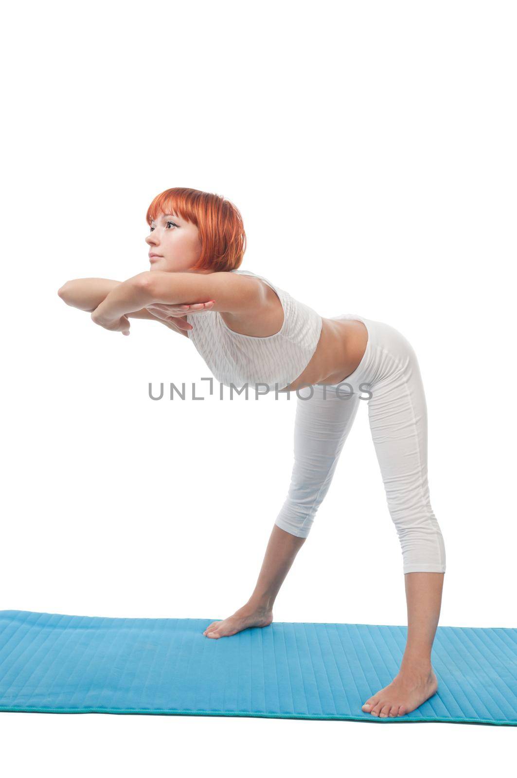 Girl practicing yogatic asana by nikitabuida