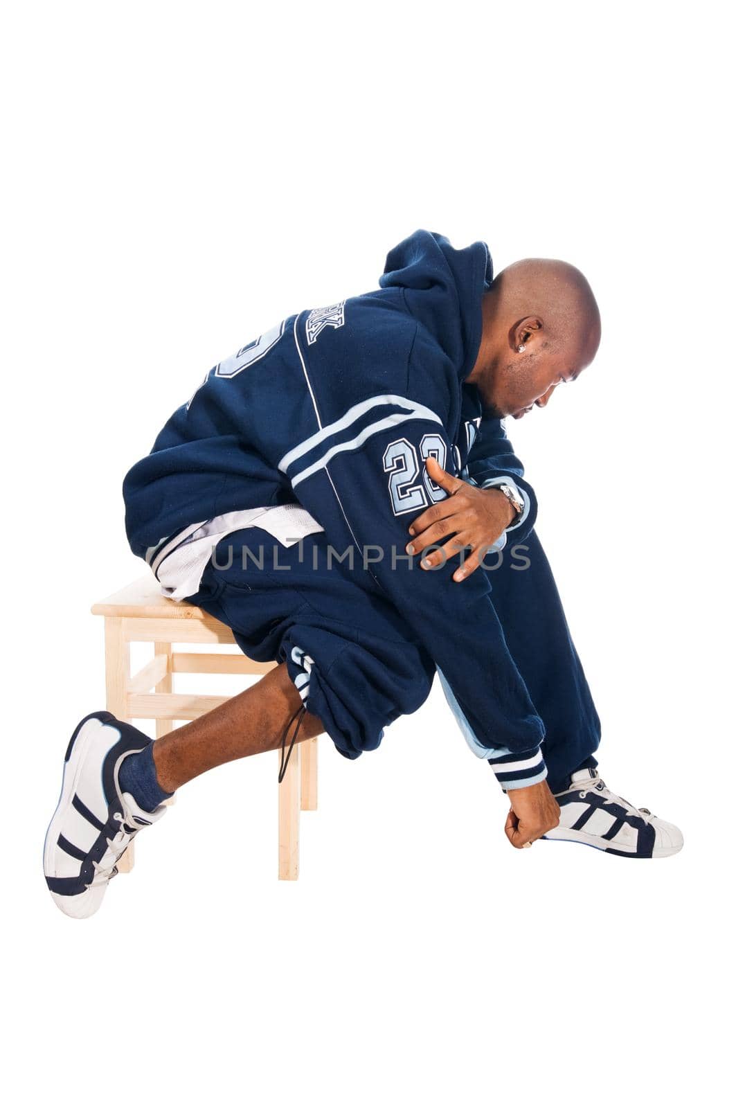 Cool hip-hop youngster isolated on white background