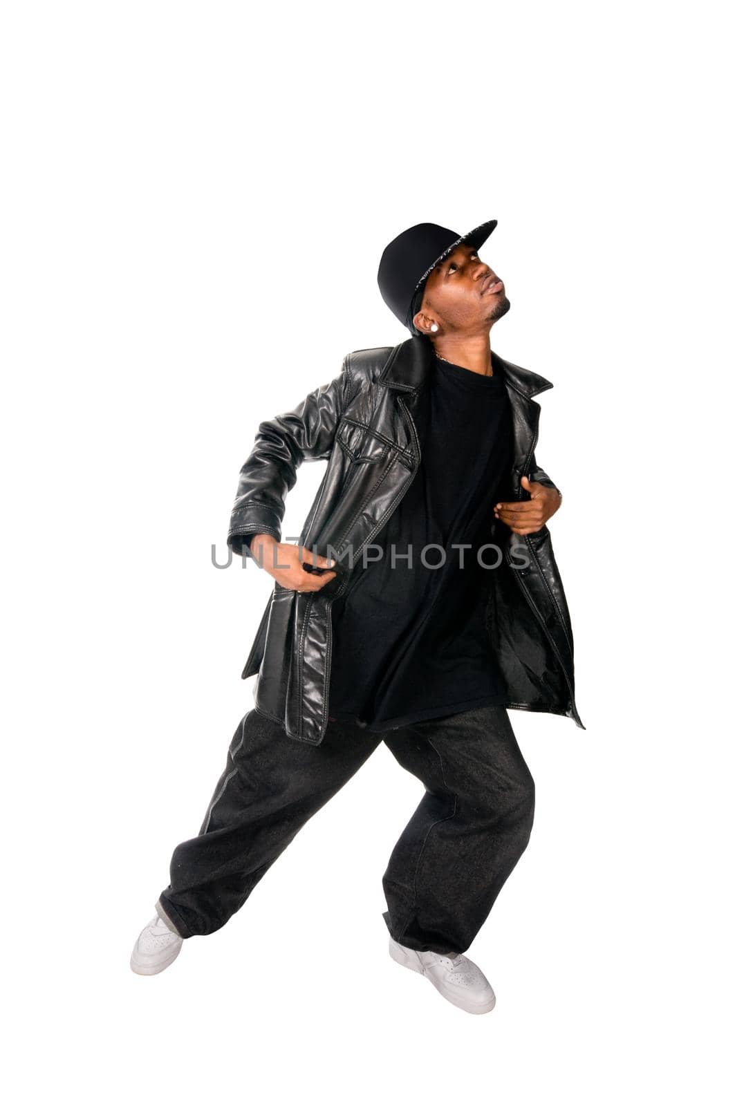 Cool hip-hop youngster isolated on white background
