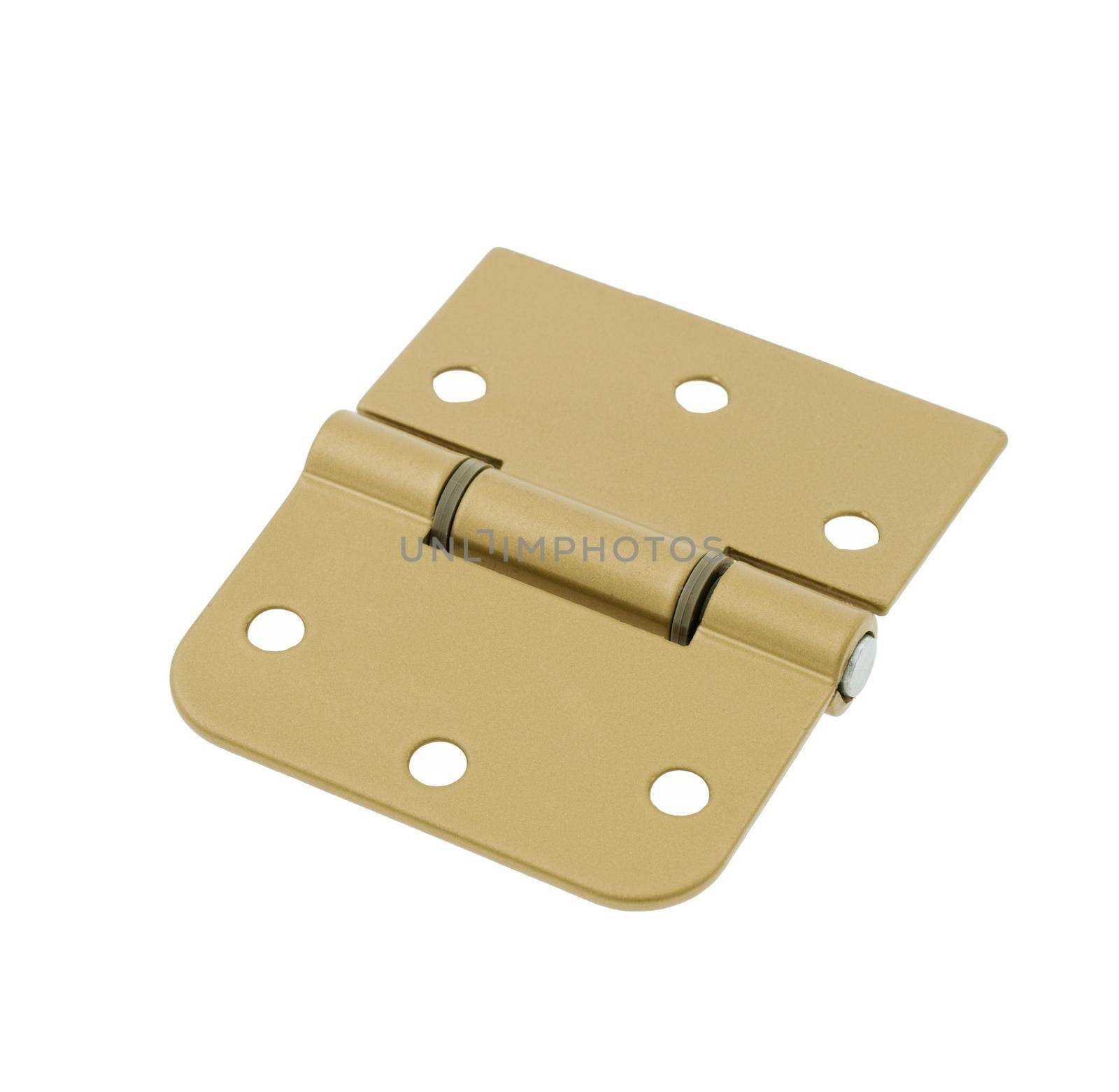 Simple door hinge isolated over white background