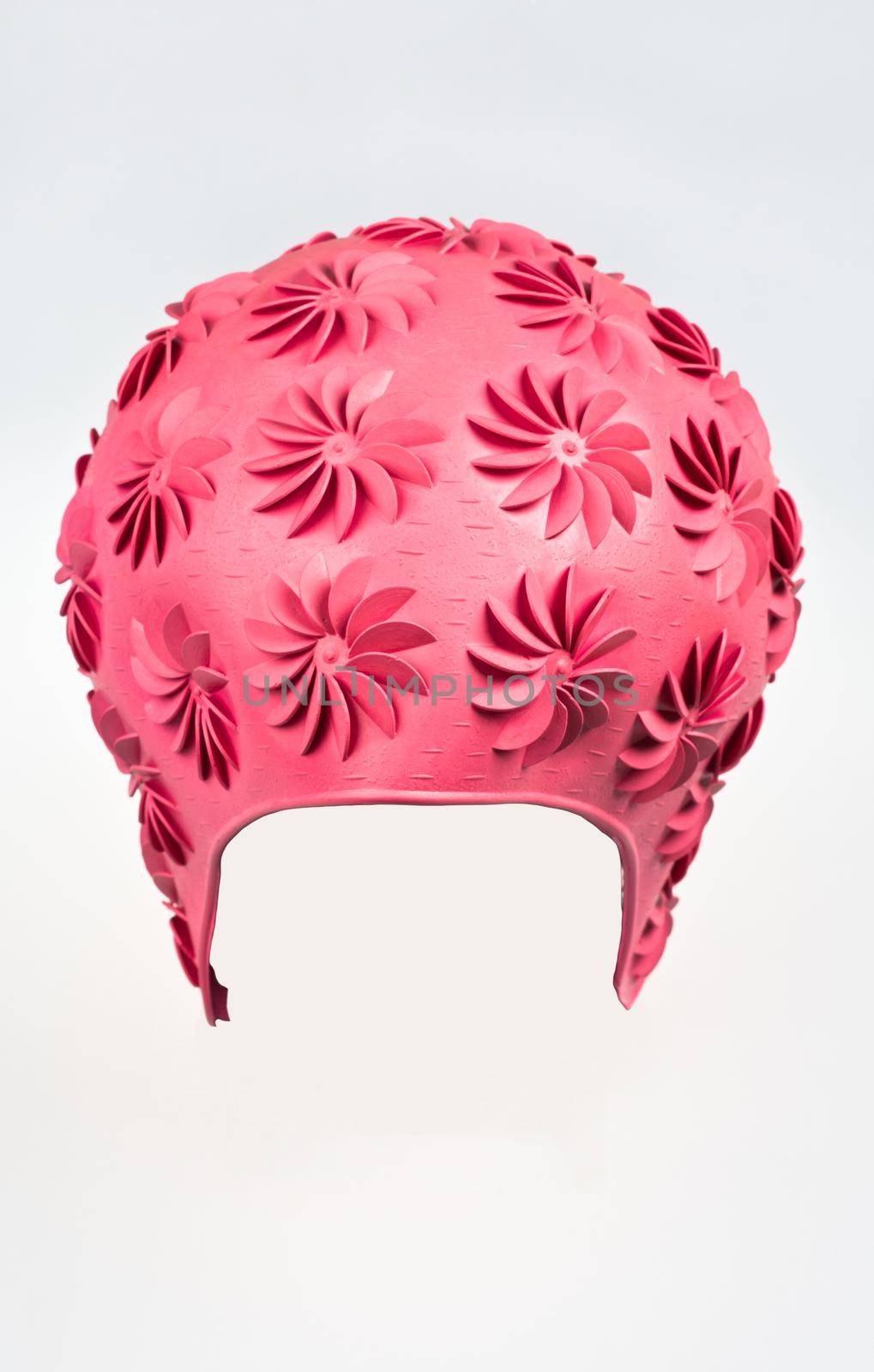 Rubber swimming cap isolated on white background