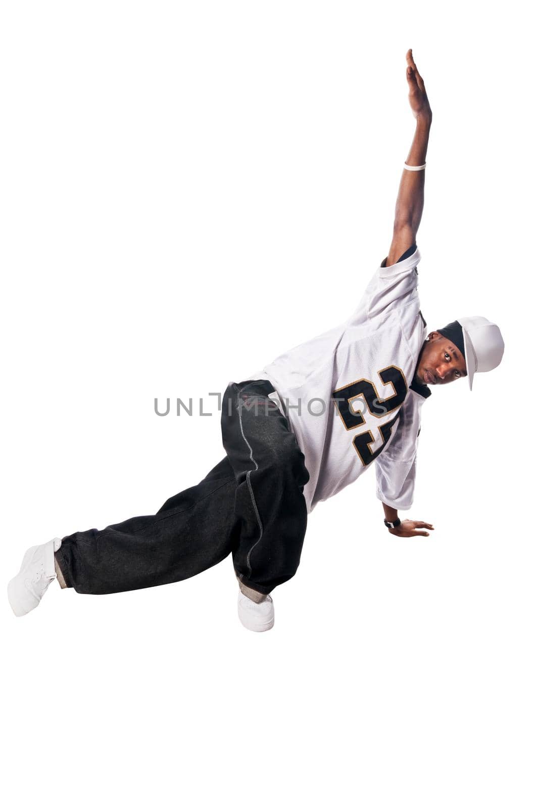 Cool hip-hop youngster isolated on white background