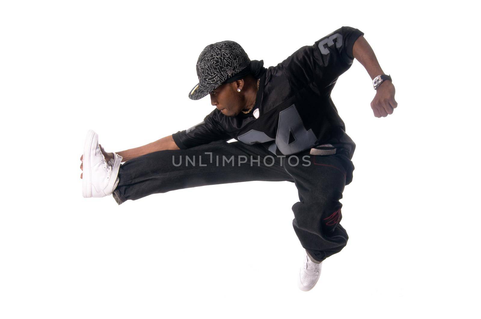 Cool young hip-hop man on white background by nikitabuida