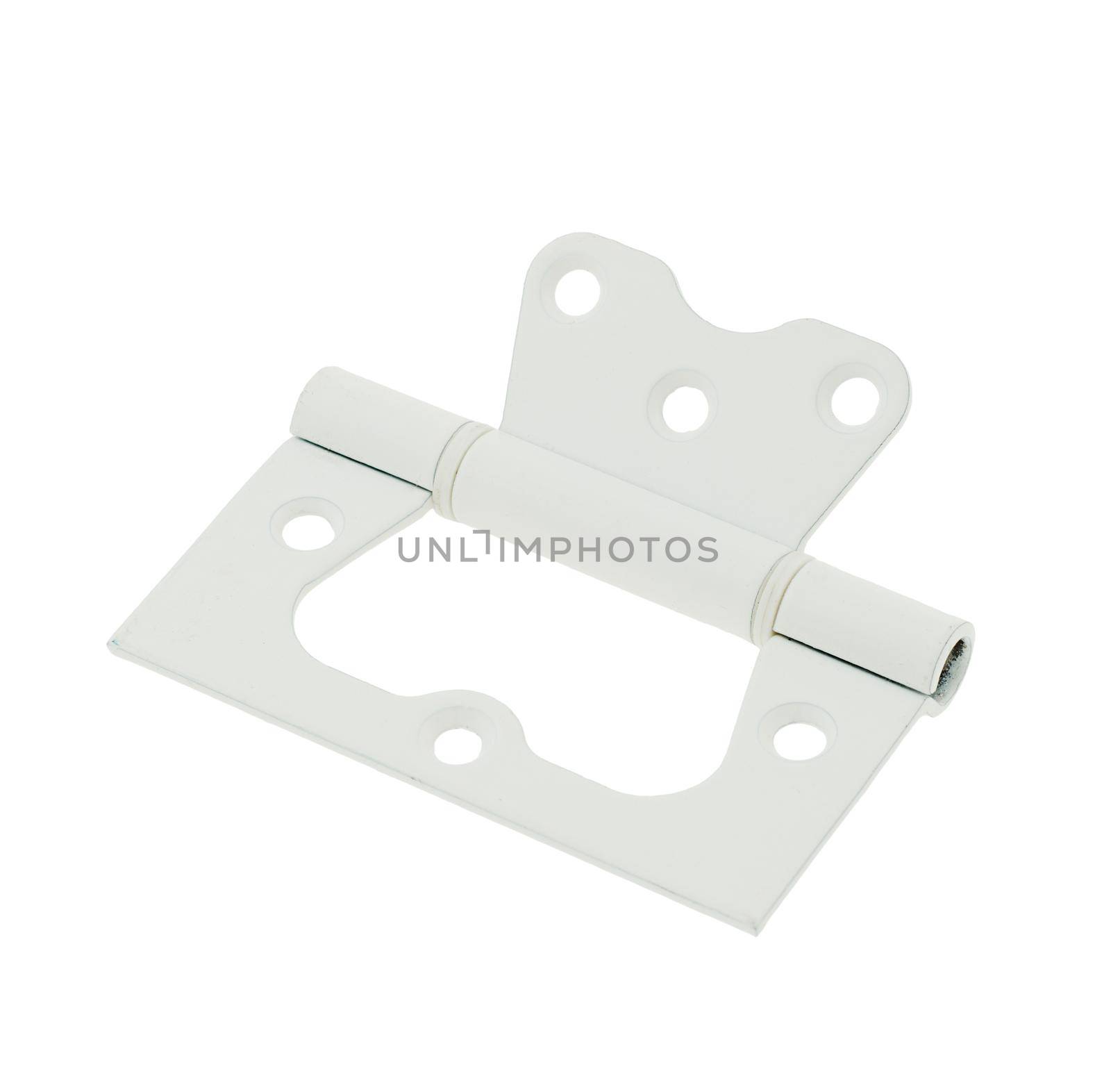 Simple door hinge isolated over white background