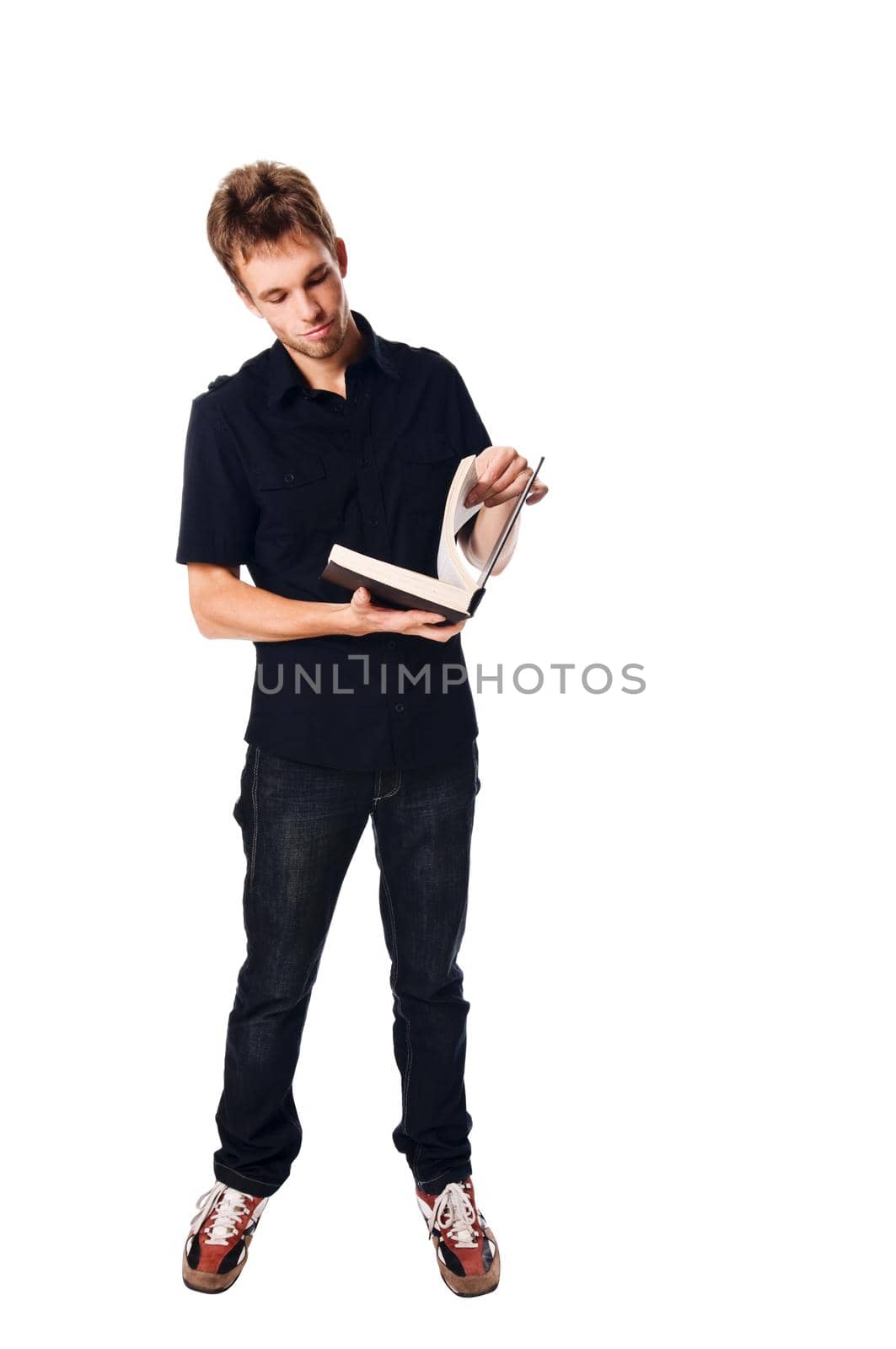 Young man isolated on white