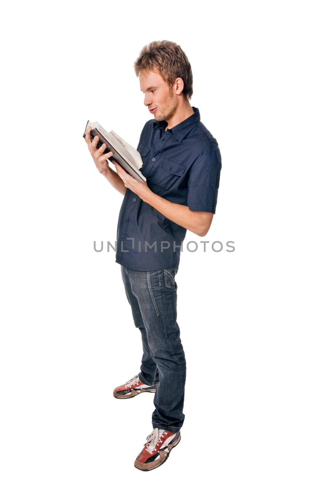 Young man isolated on white
