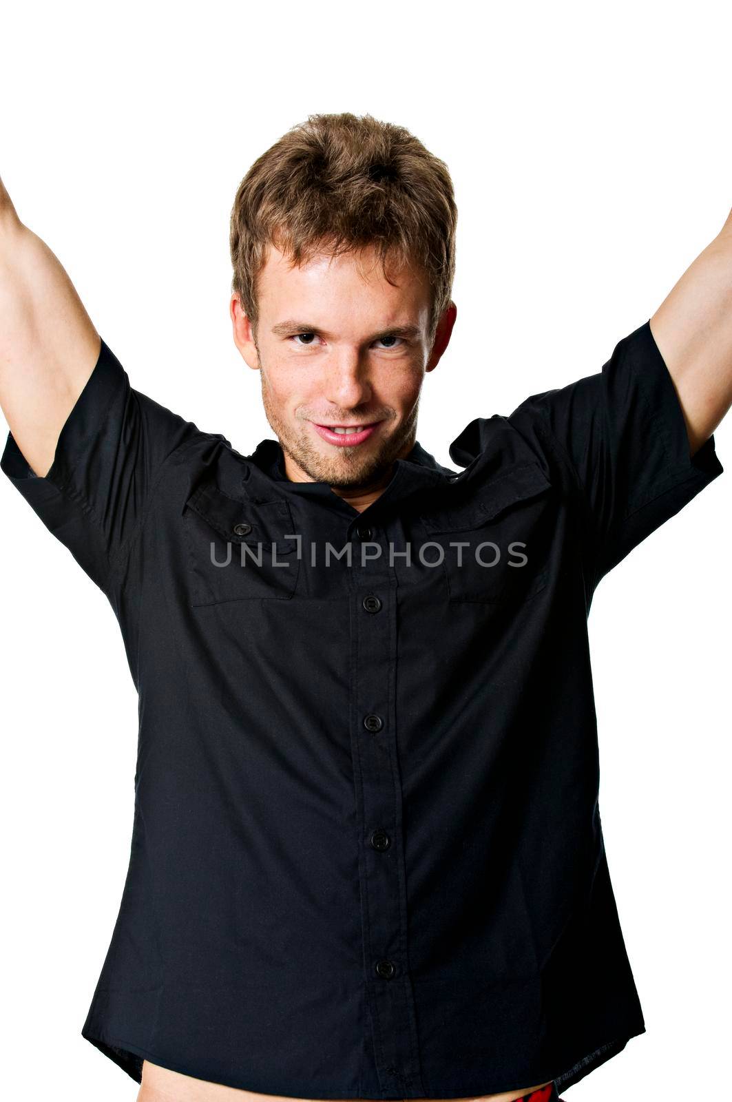 Young man isolated on white