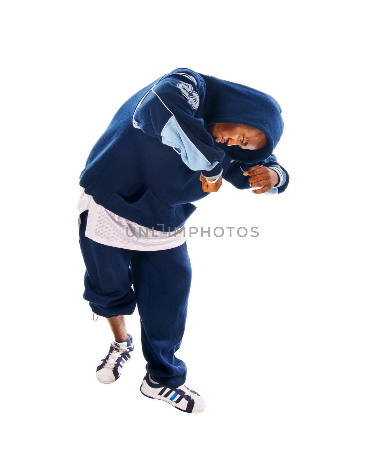 Cool hip-hop youngster isolated on white background