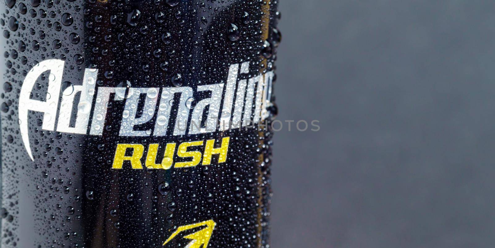 Tyumen, Russia-May 25, 2021: Energy drink Adrenaline rush. Brand Adrenaline Rush is a company PepsiCo. by darksoul72
