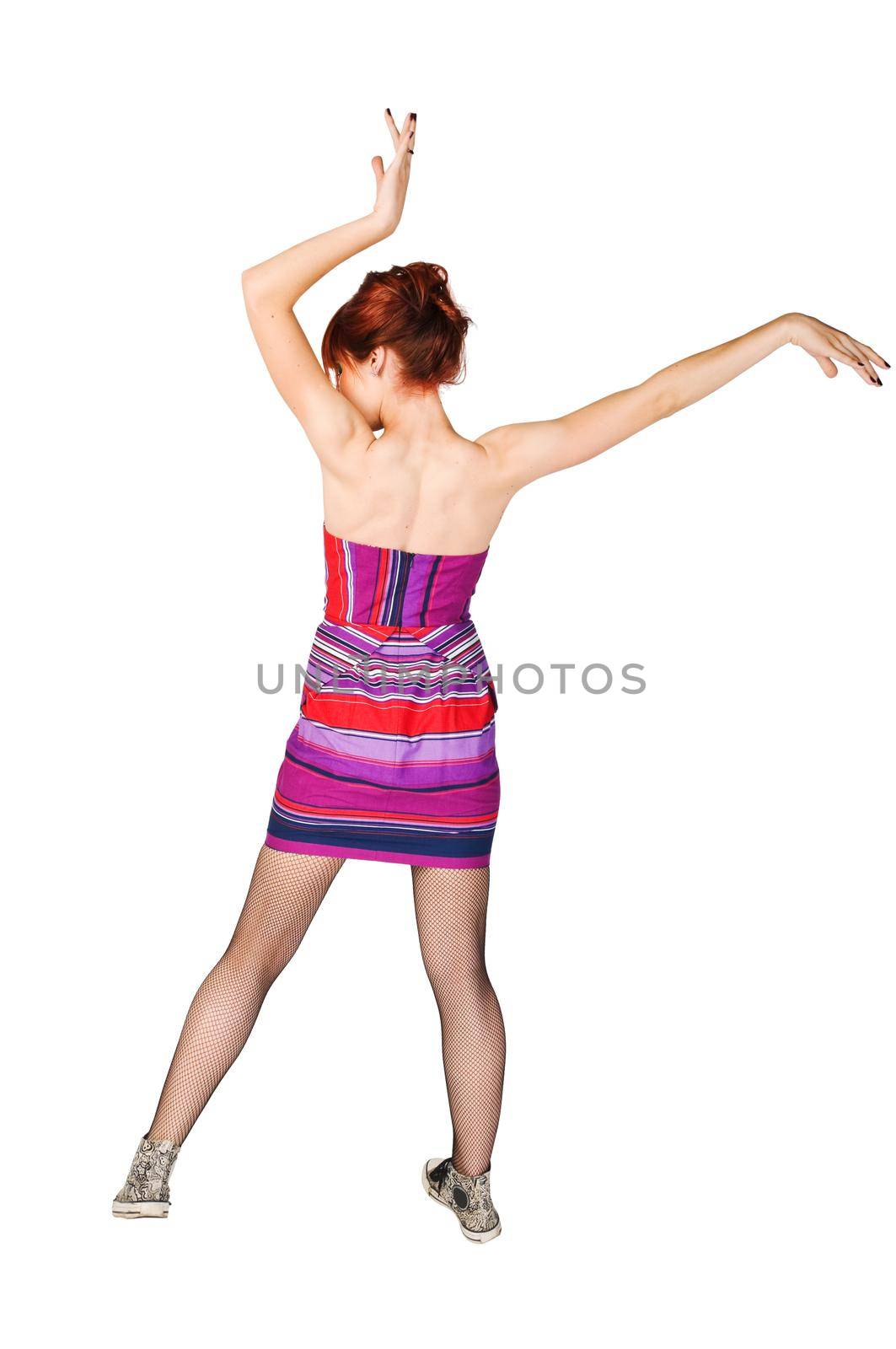 Beautiful dancer isolated on white