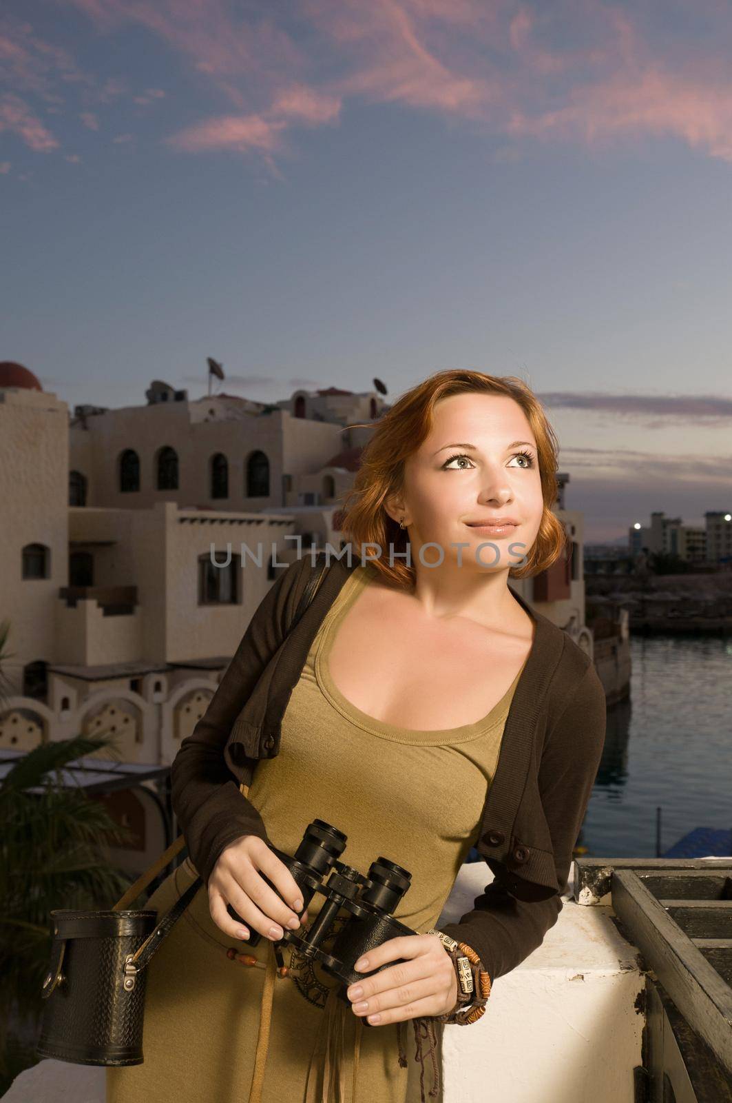 Tourist with binoculars by nikitabuida