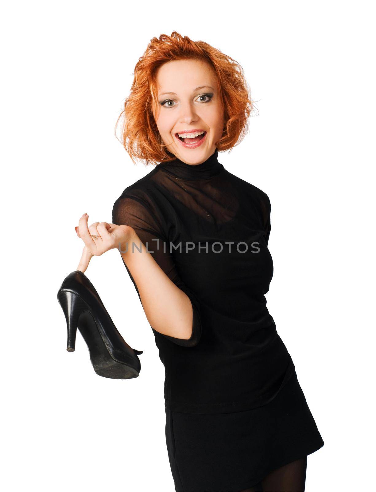 Beautiful dancer isolated on white