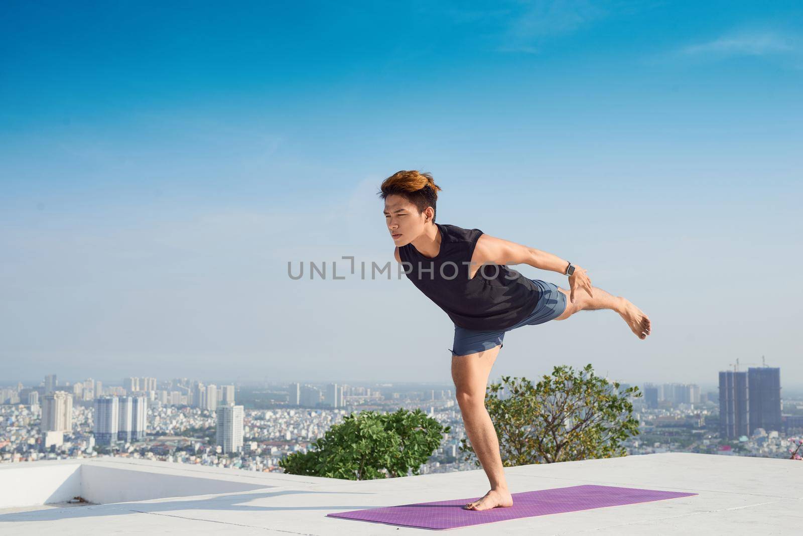 Man practicing advanced yoga. A series of yoga poses. lifestyle concept. by makidotvn