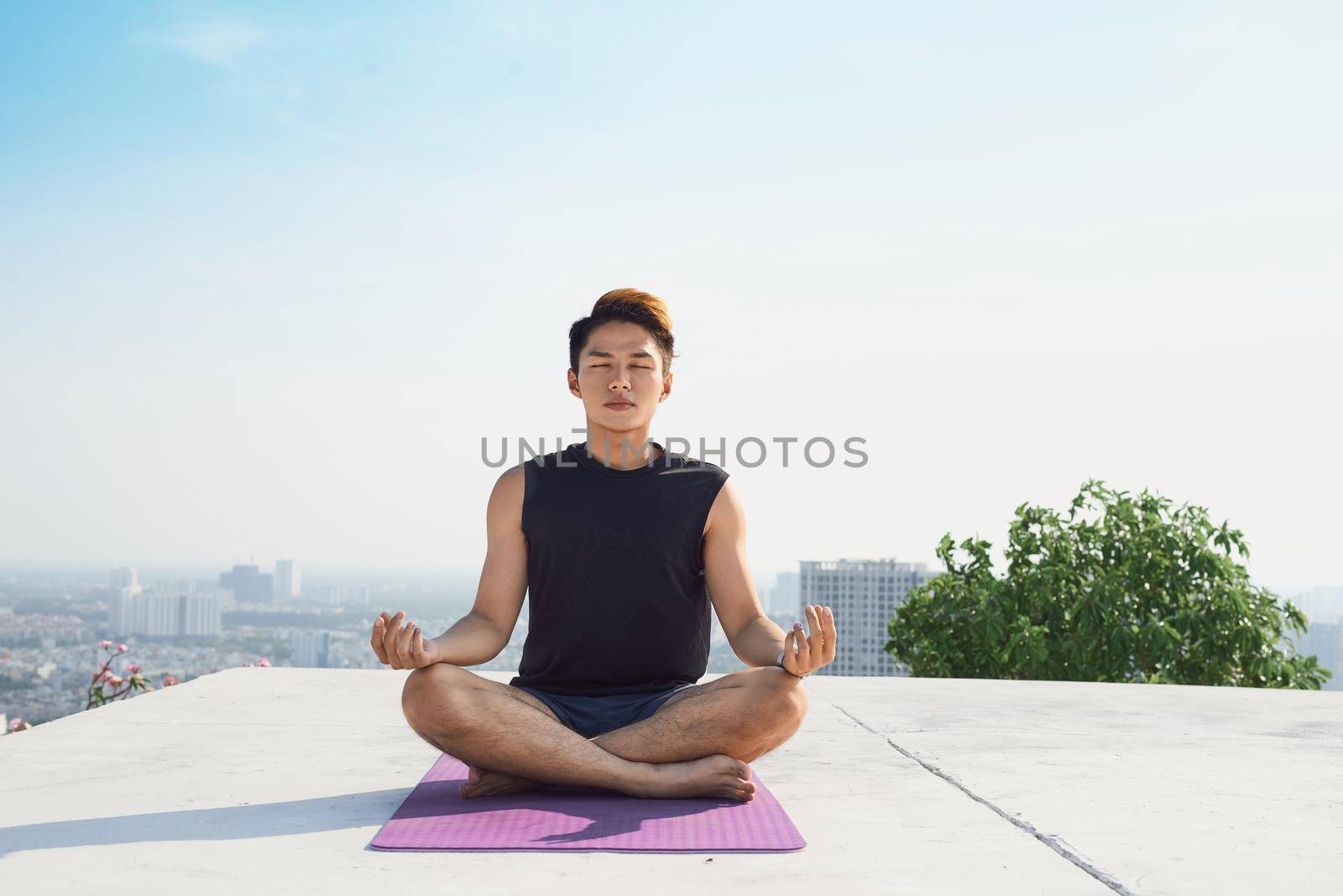 Man practicing advanced yoga. A series of yoga poses. lifestyle concept. by makidotvn