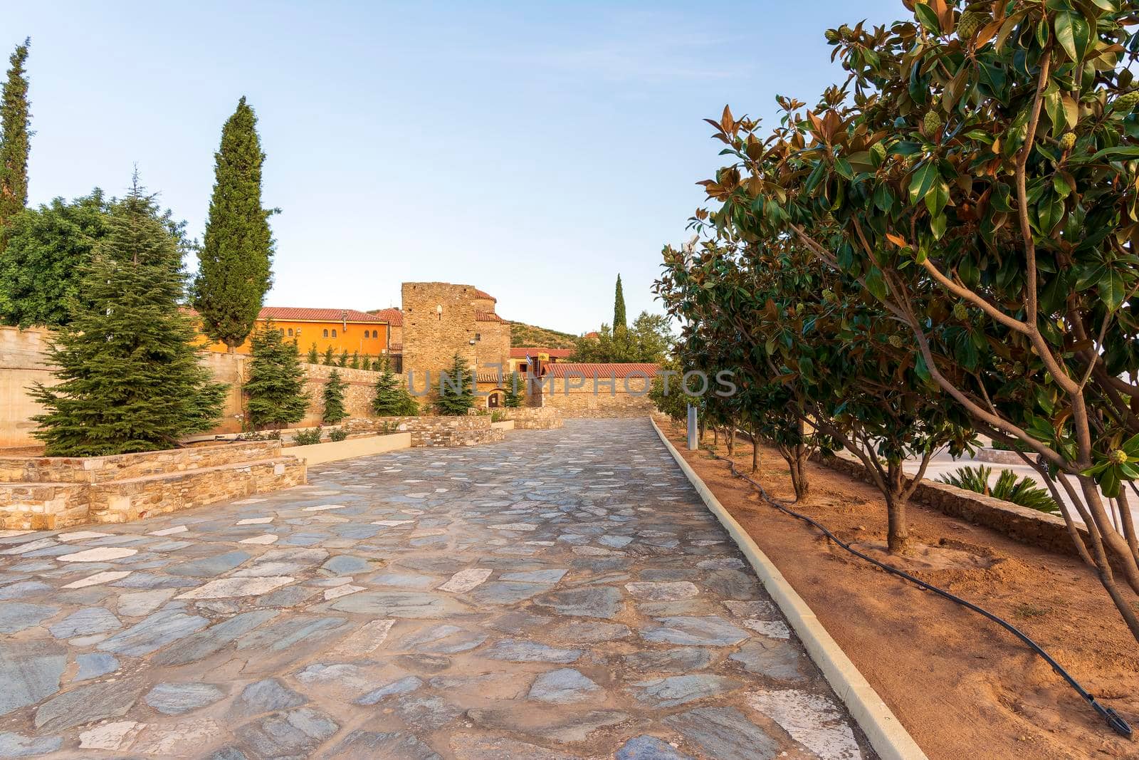 View of Orthodox Holy Monastery of Pantokrator-Tao Ntaou Penteli by ankarb