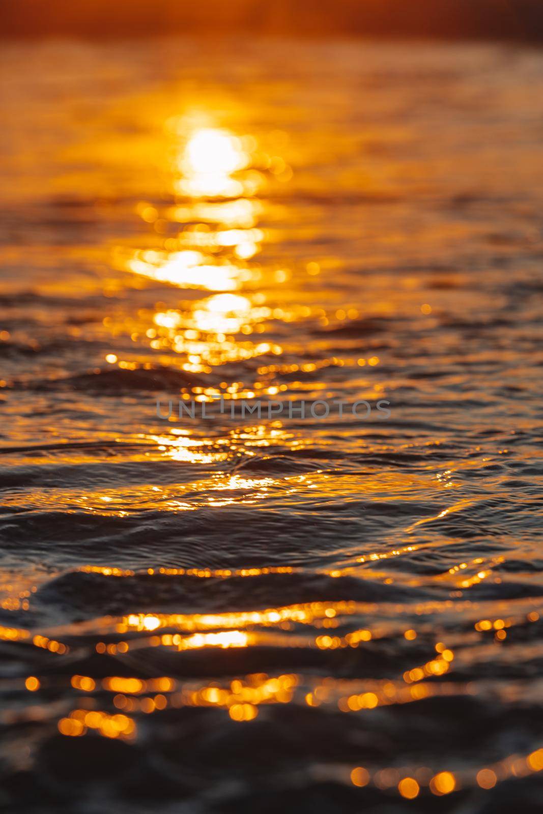 Colorful ocean beach sunrise with deep blue sky and sun rays. by braydenstanfordphoto