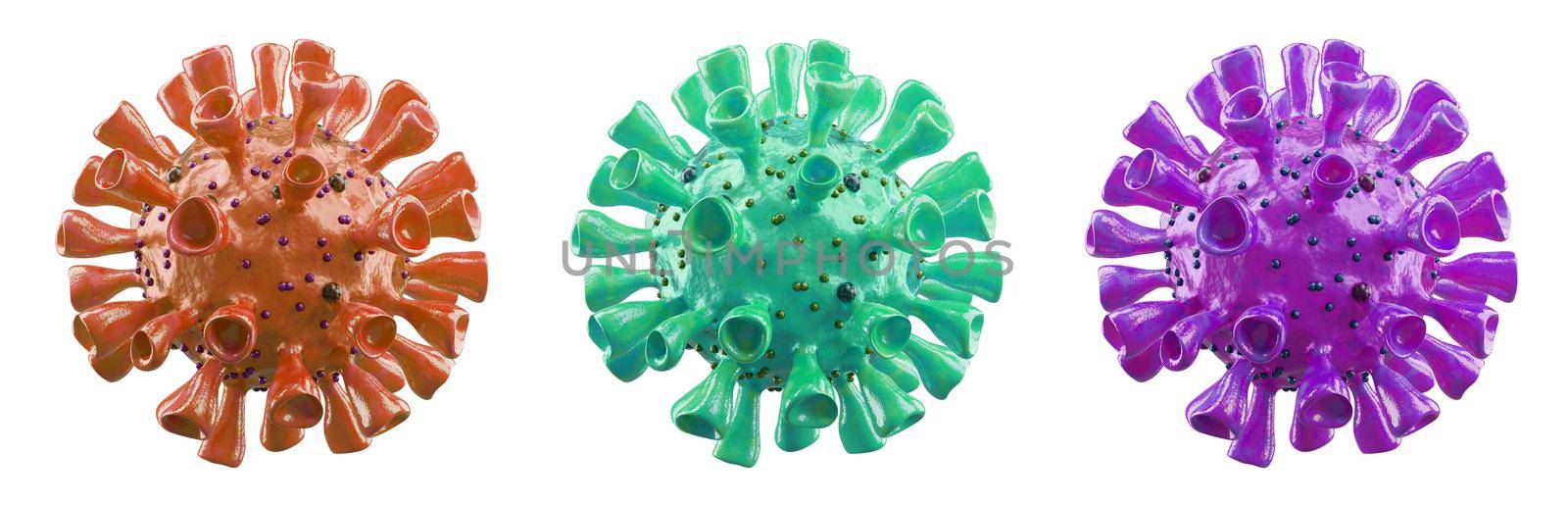 Dangerous corona virus, SARS pandemic risk concept. 3D illustration