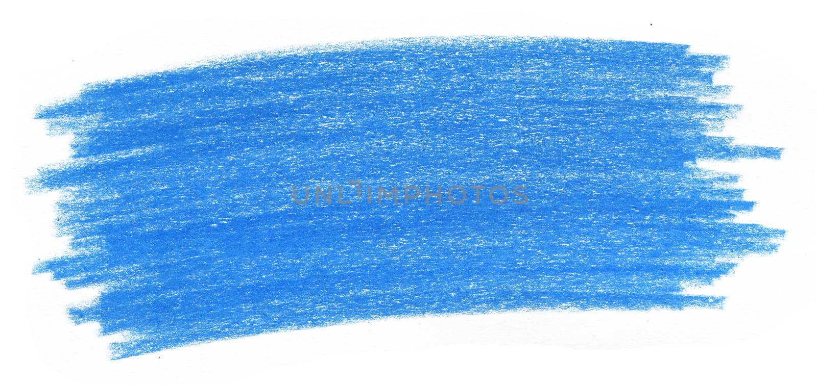 Blue Abstract Stain Drawn by Colored Pencil Isolated on White Background. Pastel Colored Spot for Decoration, Poster, Banner, Greeting Cards Design.