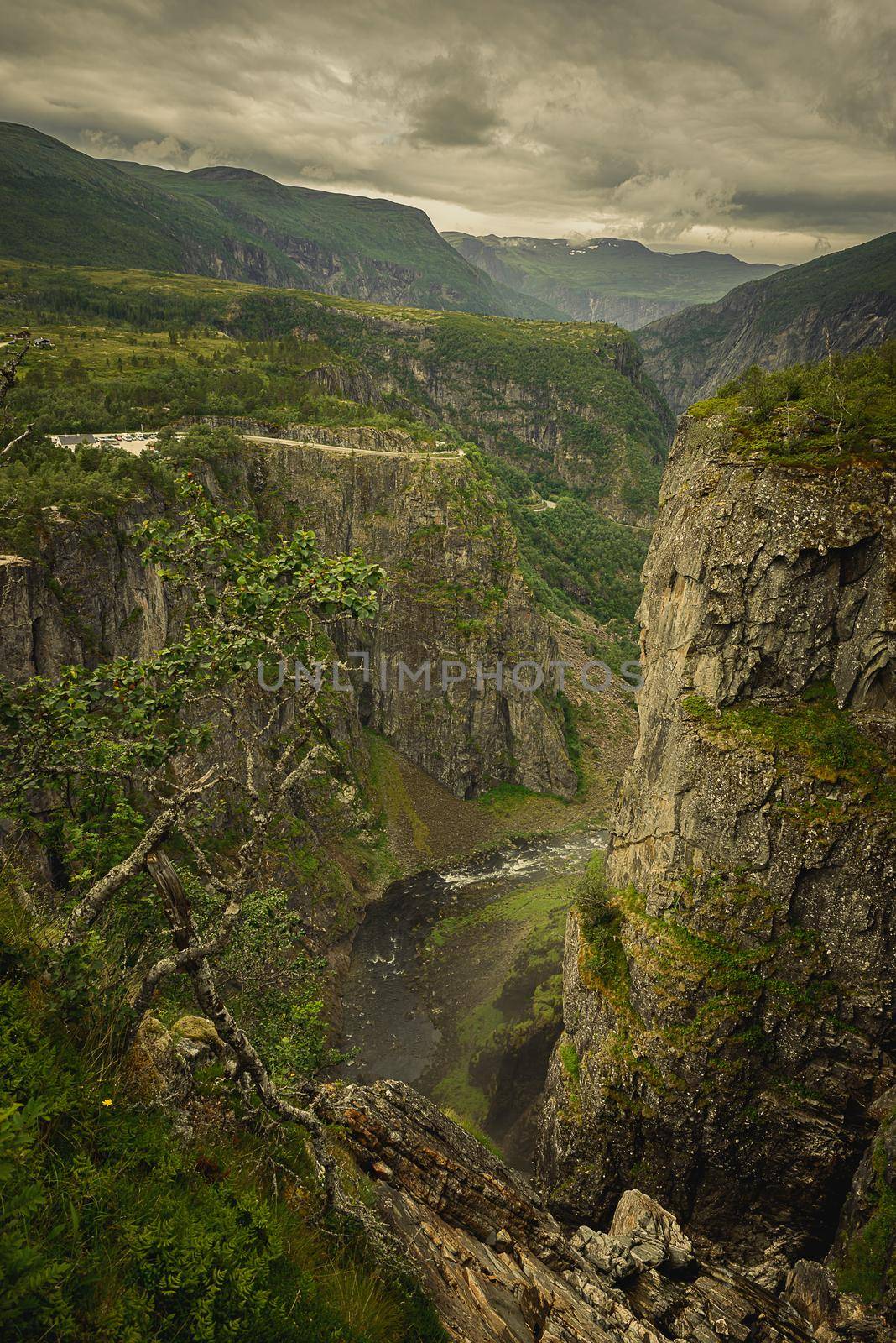 Vøringsfossen - Vøring Falls -  is located in Eidfjord, Hardanger, at the top of Måbødalen. The falls is one of the most popular and visited attraction in Norway. It is possible to see the falls from above, or even after a short hiking it is possible to witness the falls from below. Either way, it is one of the most spectacular experience one will have visiting Norway.