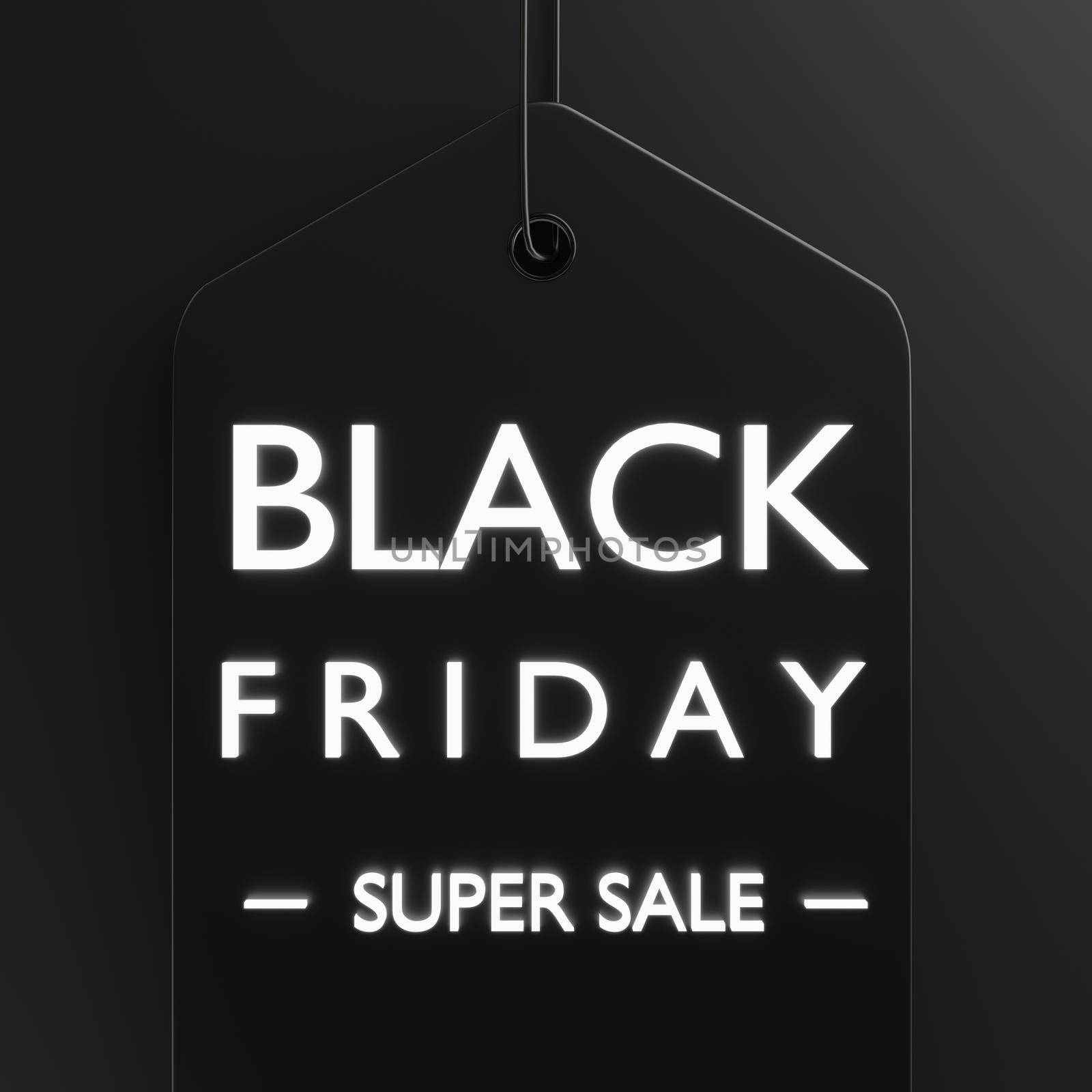 Black Friday Sale tag and the rope hanging,  Black Friday design creative present template by Sorapop