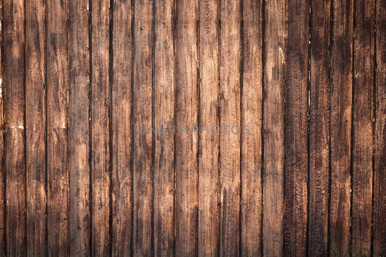 Brown wooden wall on background texture. by jayzynism