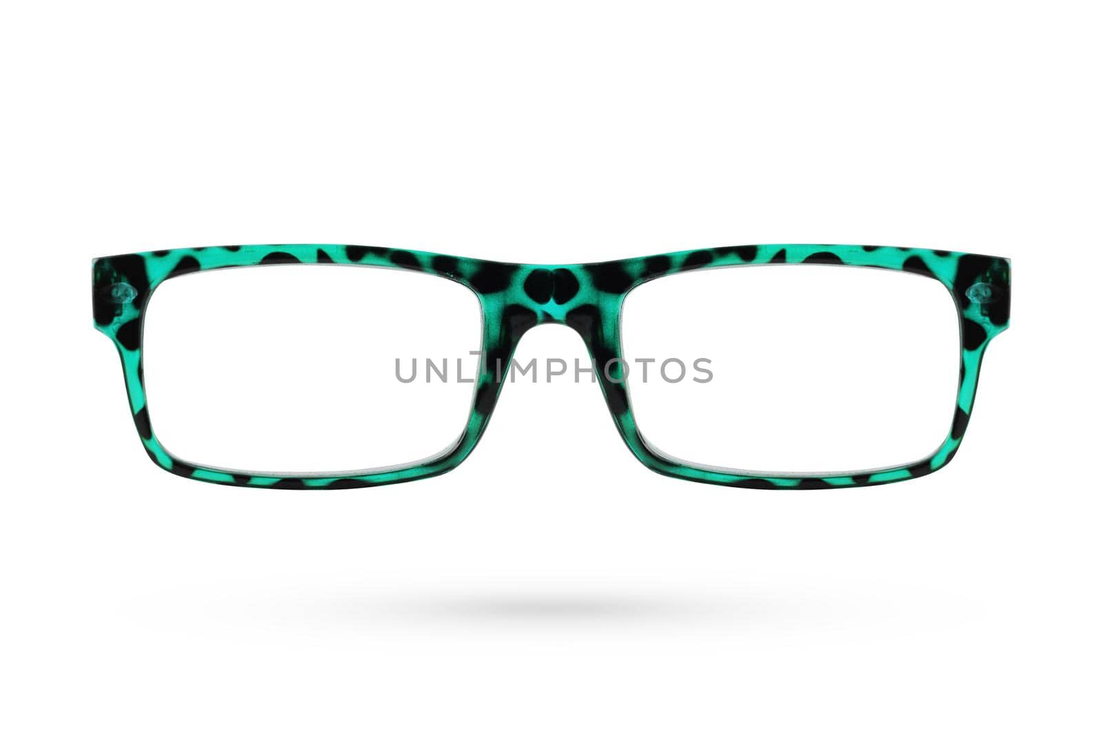 Fashion glasses style plastic-framed isolated on white background. by jayzynism
