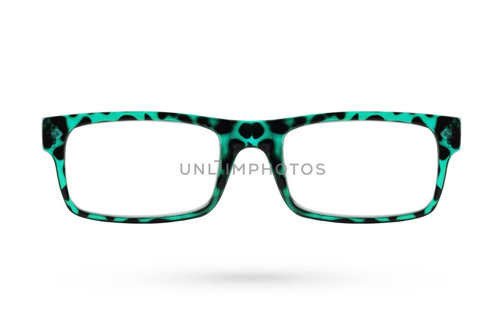 Fashion glasses style plastic-framed isolated on white background.