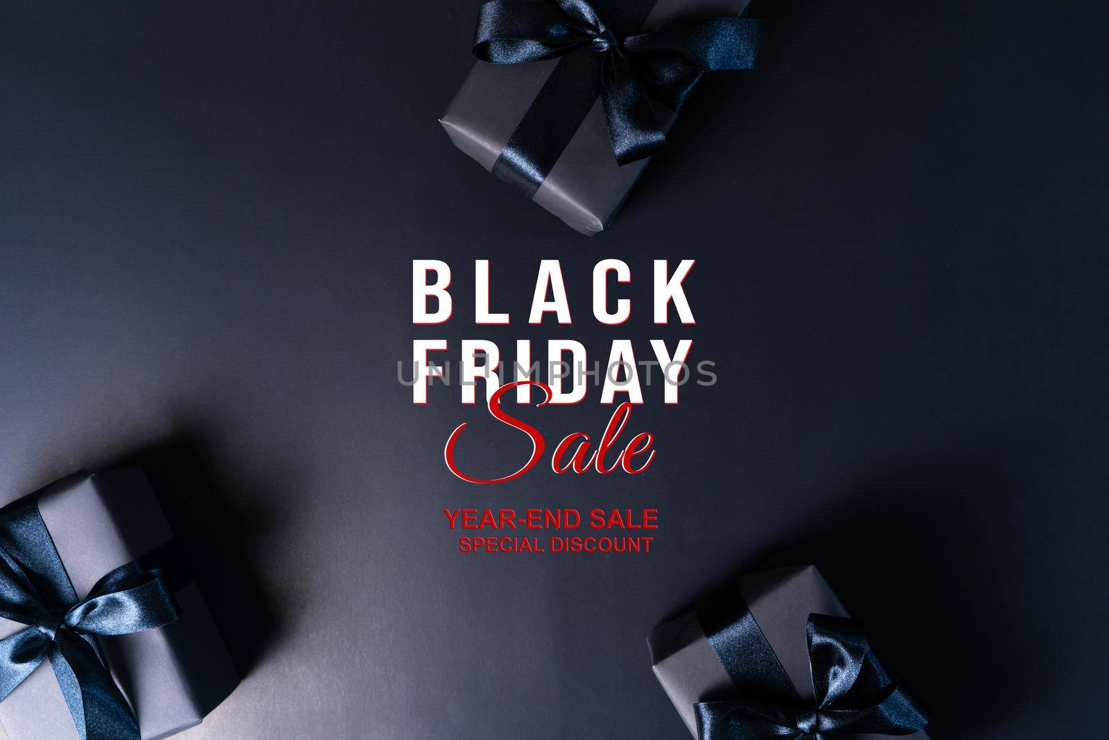 Black Friday sale, black gift box for online shopping by psodaz