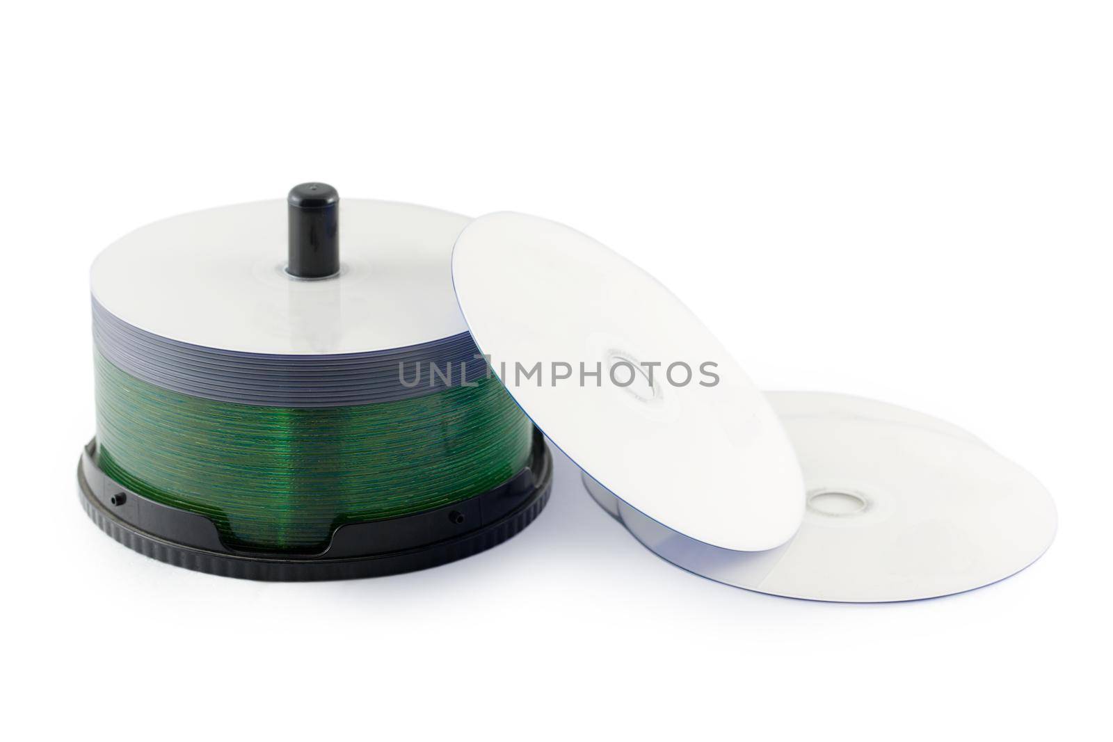 Compact Disc set isolated white background. by jayzynism