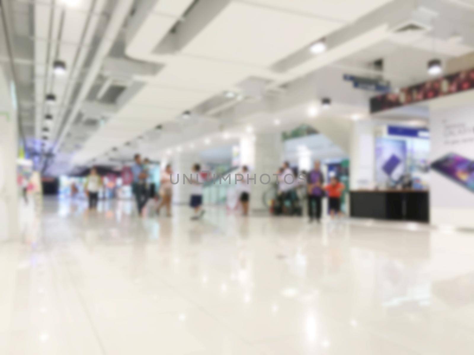 Defocused blurry background at department store. by jayzynism