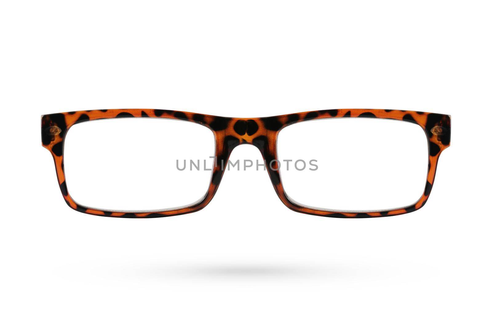 Fashion glasses style plastic-framed isolated on white background. by jayzynism