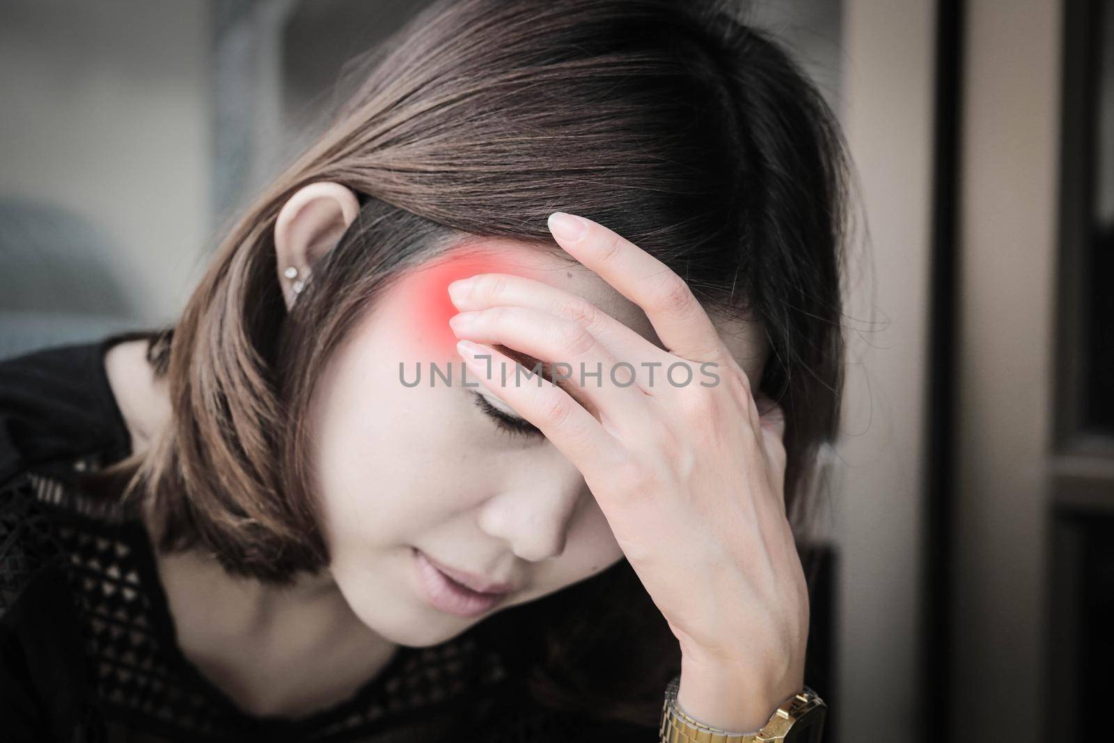 Women having headache, migraine, hangover, insomnia. by jayzynism