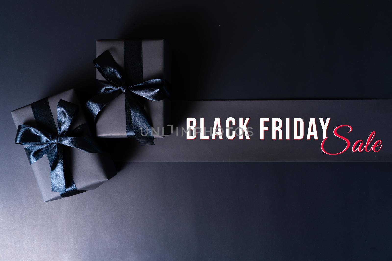 Black Friday sale, black gift box for online shopping by psodaz