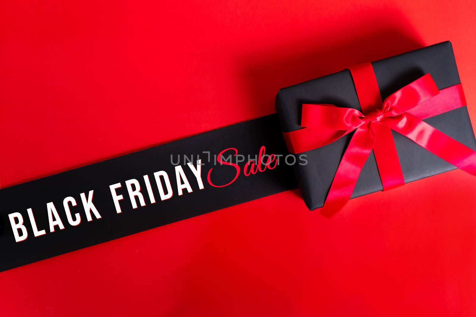 Black Friday sale, black gift box for online shopping by psodaz