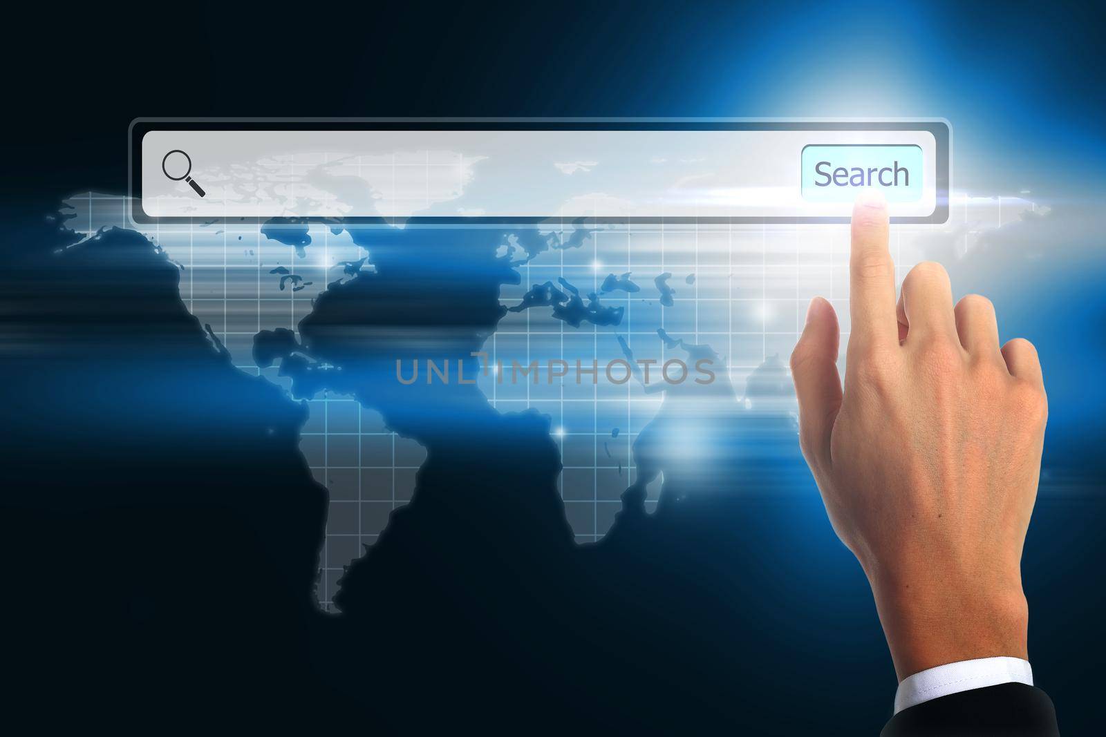 Hand business touching bar search. world wide web by jayzynism