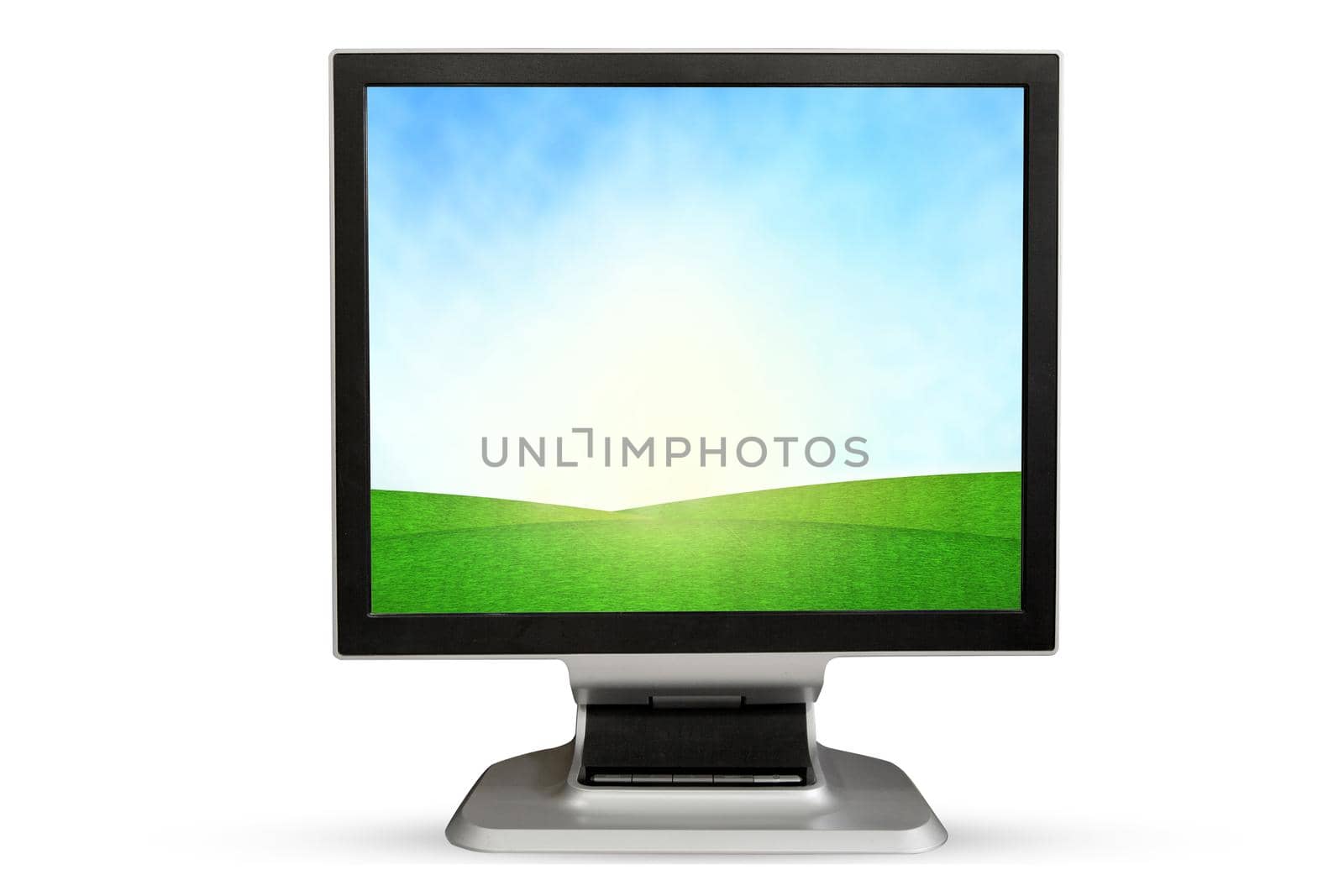 Computer Monitor. Isolated on white background. by jayzynism