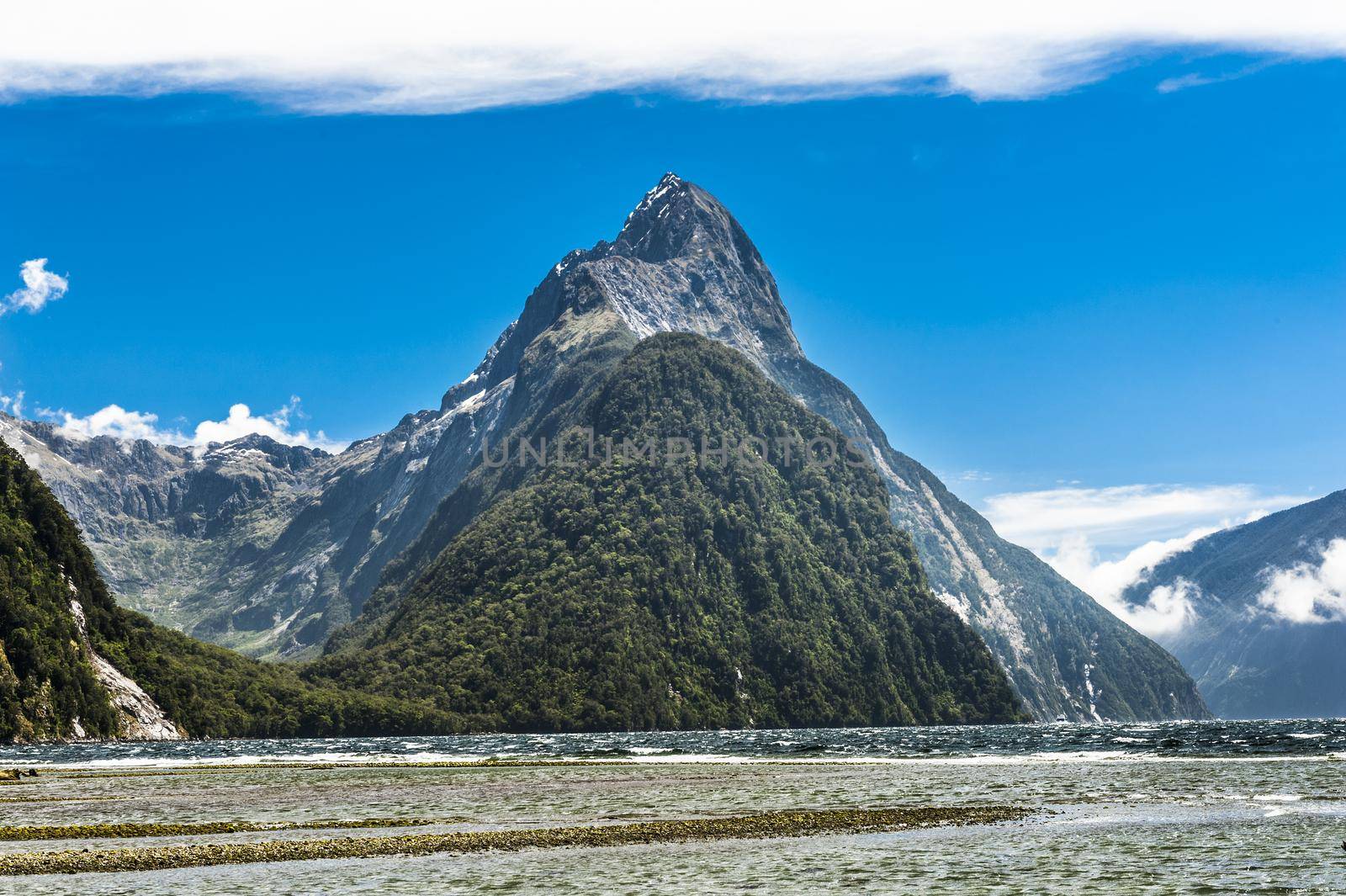 Mitre Peak rising from Milford Sound in the New Zealand by fyletto