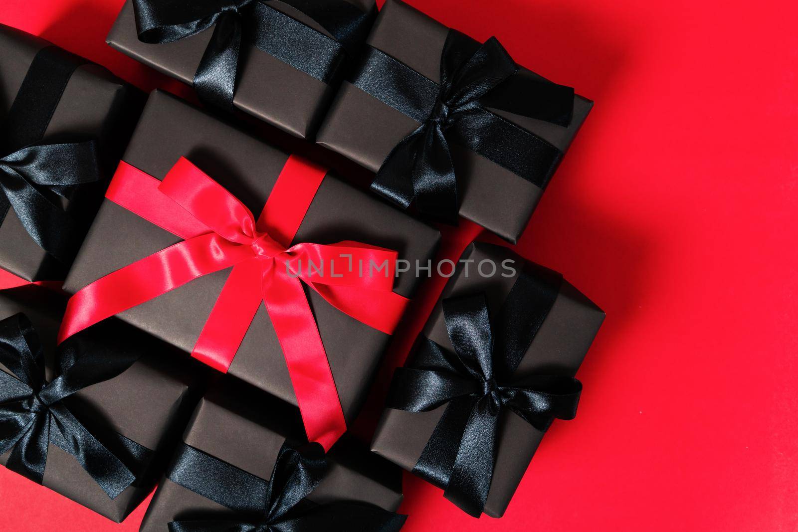 Black Friday sale, black gift box for online shopping