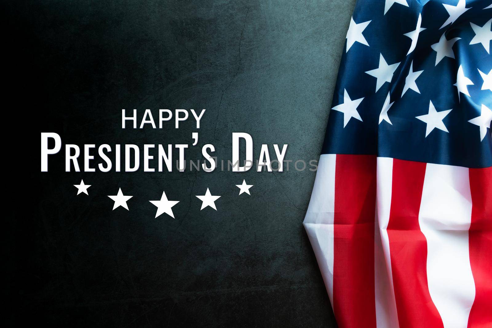 Presidents' Day Typography abstract Background with American Flag by psodaz