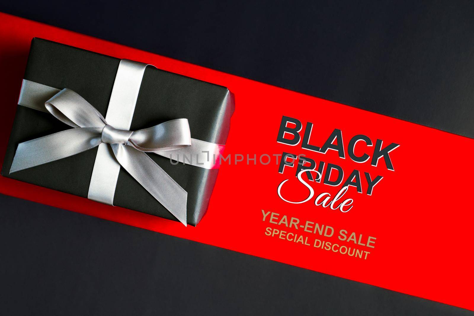 Black Friday sale, black gift box for online shopping by psodaz