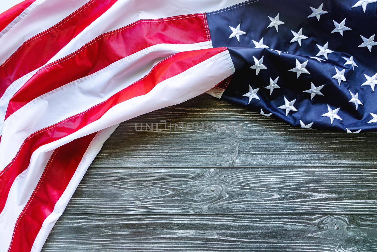 American flag on wooden background for Martin Luther King Day Anniversary