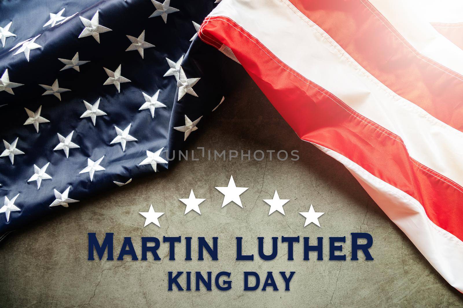 Martin Luther King Day Anniversary - American flag on abstract background