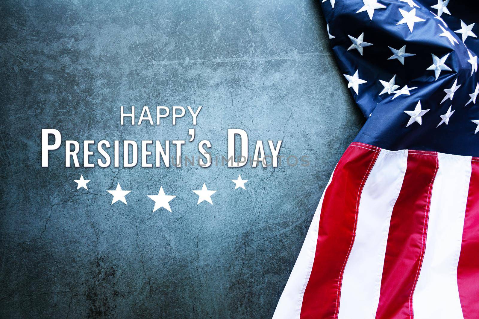 Presidents' Day Typography abstract Background with American Flag by psodaz