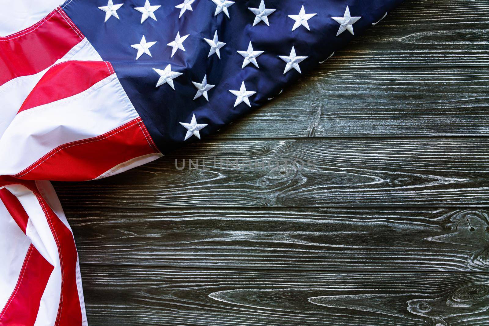 Martin Luther King Day Anniversary - American flag on abstract background by psodaz