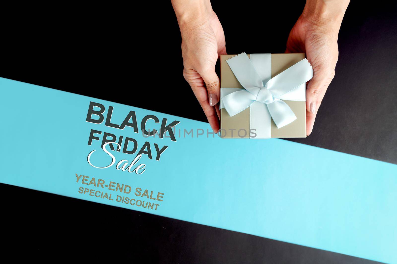 Black Friday sale, luxury gift box for online shopping