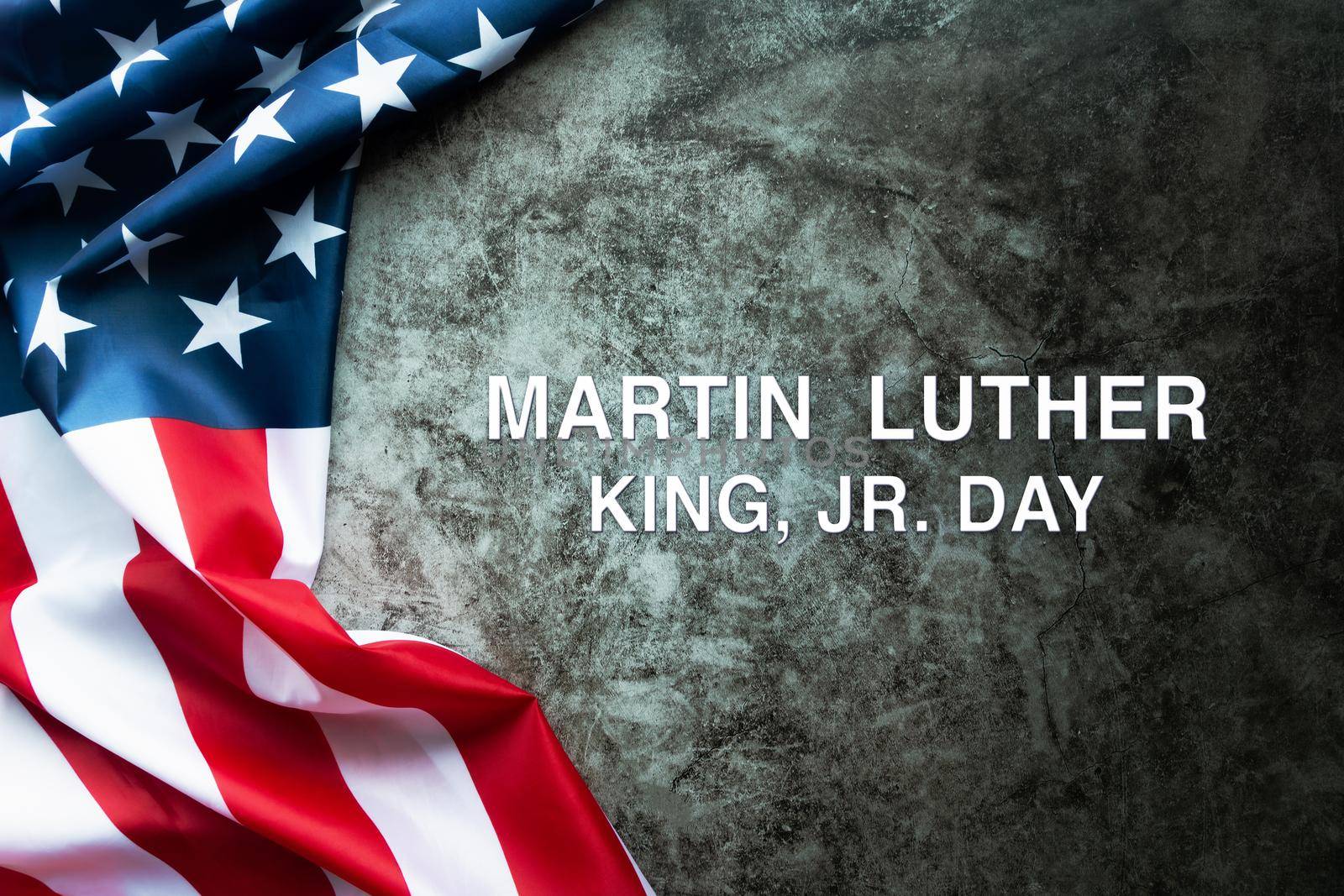 Martin Luther King Day Anniversary - American flag on abstract background