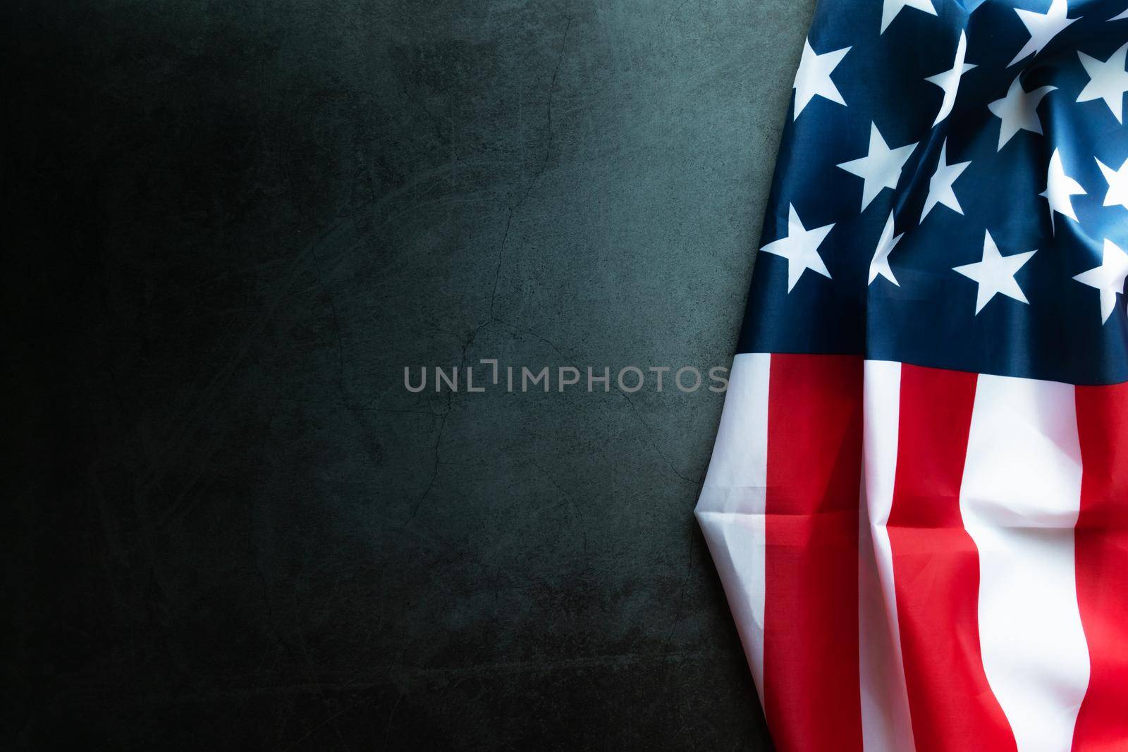 Martin Luther King Day Anniversary - American flag on abstract background by psodaz